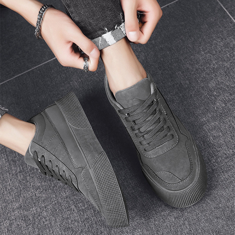 Step Up Your Style with Men's Casual Lace-Up Sneakers - Breathable Comfort for Walking and Running